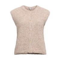 потник,дамски,пуловери,дамски,плетени,дрехи,object,saggia,regular,fit,knitted,vest,humus,melange