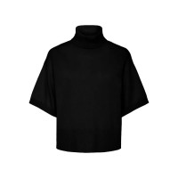 блуза,дамски,пуловери,дамски,плетени,дрехи,yas,emila,short,sleeve,sweater,black,(black)