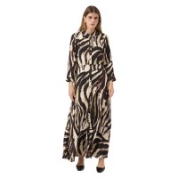рокля,дамски,поли,и,рокли,yas,savanna,3,4,sleeve,dress,brown,(sandshell,zebra,print)