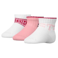 чорапи,детски,чорапи,tommy,hilfiger,701236341,short,socks,3,pairs,white,pink,(pink)