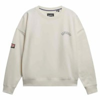 блуза,дамски,блузи,superdry,athletic,relaxed,printed,crew,sweatshirt,beige,(desert,bone,off,white)