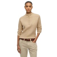 блуза,мъжки,пуловери,дамски,пуловери,superdry,brushed,cable,half,zip,sweater,beige,(safari,beige,marl)