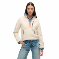 поларена,блуза,дамски,блузи,superdry,outdoor,fleece,half,zip,sweatshirt,beige,(ecru)