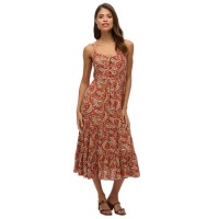 рокля,дамски,поли,и,рокли,superdry,half,button,tiered,sleeveless,midi,dress,brown,orange,(boho,paisley,brown)