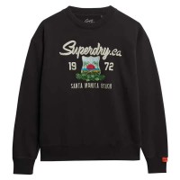 суичър,дамски,блузи,superdry,souvenir,graphc,embroidered,loose,crew,hoodie,bison,black,(black)