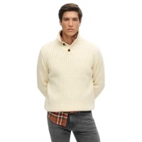 блуза,мъжки,пуловери,дамски,пуловери,superdry,vintage,ribbed,henley,sweater,beige,(ecru)