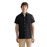 риза,с,къс,ръкав,дамски,ризи,мъжки,ризи,scotch,&,soda,core,linen,short,sleeve,shirt,black,(black)