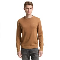блуза,мъжки,пуловери,tom,tailor,1039810,basic,knit,sweater,mid,brown,melange