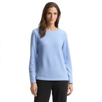 блуза,дамски,блузи,tom,tailor,1043168,cosy,rib,sweatshirt,mid,blue,melange