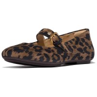 дамски,обувки,fitflop,delicato,leopard,suede,mary,jane,brown,(chocolate,mix)