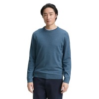 блуза,мъжки,пуловери,tom,tailor,1039805,basic,sweater,blue,(real,teal,melange)