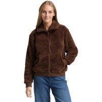 блуза,дамски,блузи,tom,tailor,teddy,full,zip,sweatshirt,brown,(soft,chocolate,brown)