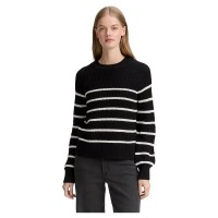 блуза,дамски,пуловери,дамски,плетени,дрехи,tom,tailor,crew,neck,sweater,black,(placed,black,white,stripe)