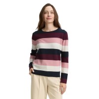 блуза,мъжки,пуловери,дамски,пуловери,tom,tailor,knit,structured,striped,sweater,multicolor,(big,rose,knit,stripe)