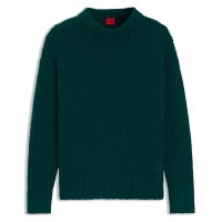 блуза,дамски,пуловери,дамски,плетени,дрехи,hugo,sloossy,sweater,green,(dark,green,305)