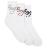 чорапи,дамски,чорапи,hugo,gift,logo,10273350,01,socks,3,units,white,(white,100)