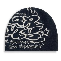 шапка,всички,шапки,grimey,the,shelter,throw,up,2000s,beanie,black,(black)