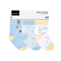 бебешки,чорапи,мъжки,чорапи,дамски,чорапи,kikkaboo,friends,stripy,baby,socks,with,3d,ears,3,pairs,white,blue,(multicolor)