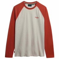 тениска,мъжки,тениски,superdry,essential,baseball,long,sleeve,t,shirt,oat,marl,americana,orange,marl,(white,orange)