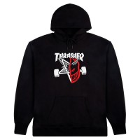 суичър,мъжки,пуловери,дамски,пуловери,thrasher,x,spitfire,thrash,&,burn,hoodie,black,(black)