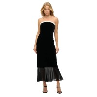 рокля,дамски,поли,и,рокли,superdry,lbd,velvet,strapless,sleeveless,long,dress,black,(black)