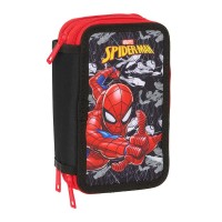 канцеларски,принадлежности,safta,spider,man,12.5x19.5x5.5,cm,triple,pencil,case,37,pieces,black,(multicolor)