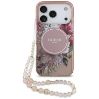 други,аксесоари,guess,iml,flowers,pearl,strap,magsafe,iphone,17,pro,phone,case,pink,(pink)