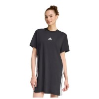 фланелка,с,къс,ръкав,дамски,поли,и,рокли,adidas,essentials,3,stripes,tee,short,sleeve,short,dress,black,(black,white)