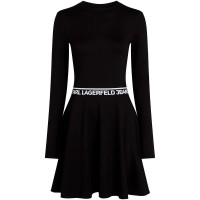 рокля,дамски,поли,и,рокли,karl,lagerfeld,jeans,a3w13009,milano,long,sleeve,short,dress,black,(black)