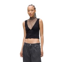 дънки,дамски,топове,karl,lagerfeld,jeans,a4w17032,chainmail,sleeveless,top,black,(black)