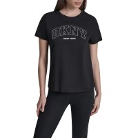тениска,мъжки,тениски,дамски,тениски,dkny,ny,logo,short,sleeve,t,shirt,black,(black)