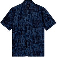 риза,с,къс,ръкав,дамски,ризи,мъжки,ризи,armani,exchange,xm002809,af24509,short,sleeve,shirt,blue,(denim,allover,face)