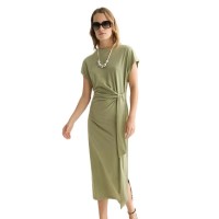 рокля,дамски,поли,и,рокли,scotch,&,soda,ufu01425t,short,sleeve,midi,dress,green,(oil,green)