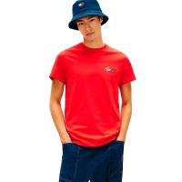 тениска,мъжки,тениски,дамски,тениски,tommy,jeans,sign,chest,slim,fit,short,sleeve,t,shirt,red,(rapid,red)