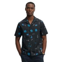 риза,с,къс,ръкав,дамски,ризи,мъжки,ризи,superdry,cabana,print,short,sleeve,shirt,black,(sapphire,nasturtium)