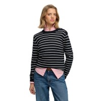 блуза,дамски,пуловери,дамски,плетени,дрехи,superdry,essential,sweater,blue,(optic,eclipse,navy,stripe)