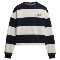блуза,дамски,блузи,superdry,athletic,essential,stripe,slouchy,crew,sweatshirt,blue,(eclipse,navy,off,white,stripe)
