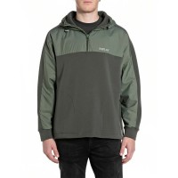 блуза,мъжки,пуловери,replay,m3307,.000.23655,full,zip,sweatshirt,green,(strategy,green)