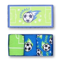 чорапи,мъжки,чорапи,дамски,чорапи,happy,socks,footballs,gift,set,crew,socks,3,pairs,green,blue,(blue)
