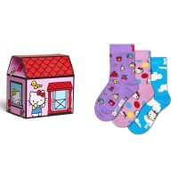 чорапи,мъжки,чорапи,дамски,чорапи,happy,socks,hello,kitty,gift,set,crew,socks,3,pairs,multicolor,(purple)