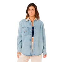 риза,с,дълъг,ръкав,дамски,ризи,мъжки,ризи,rip,curl,surf,side,relaxed,denim,long,sleeve,shirt,blue,(washed,blue)