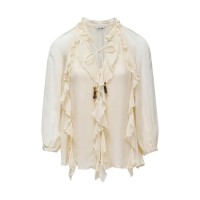 дамски,блузи,salsa,jeans,ruffle,3,4,sleeve,blouse,beige,(light,pearl,v1)