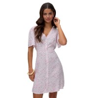 рокля,дамски,поли,и,рокли,vero,moda,alba,short,sleeve,short,dress,white,(snow,white,pink,a,boo,brooke)