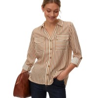 риза,с,дълъг,ръкав,дамски,ризи,мъжки,ризи,vero,moda,bumpy,long,sleeve,shirt,brown,(birch,new,stripe,tigers,eye)
