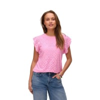 тениска,мъжки,тениски,дамски,тениски,vero,moda,tassa,frill,short,sleeve,t,shirt,pink,(bonbon)