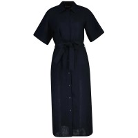 рокля,дамски,поли,и,рокли,gant,4503495,linen,short,sleeve,long,dress,black,(black)