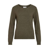 блуза,мъжки,пуловери,дамски,пуловери,vila,ril,o,neck,knit,sweater,green,(forest,night,dark,melange)
