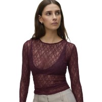 тениска,мъжки,тениски,дамски,тениски,vero,moda,awtessy,o,neck,lace,long,sleeve,t,shirt,purple,(catawba,grape)