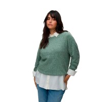 дамски,блузи,vero,moda,curve,doffy,o,neck,long,sleeve,blouse,green,(laurel,wreath,melange)