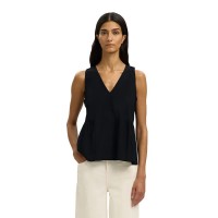 тениска,мъжки,тениски,дамски,тениски,selected,blair,peplum,sleeveless,v,neck,t,shirt,black,(black)